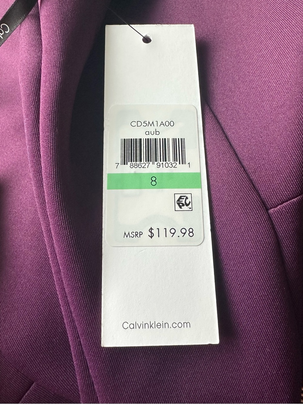 💜 NWT! Purple CALVIN KLEIN Sleeveless Scuba Dress - Size 8 - Picture 8 of 10